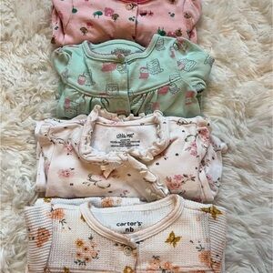 Carter's Newborn Onesie Set - Mint, Pink, Cream